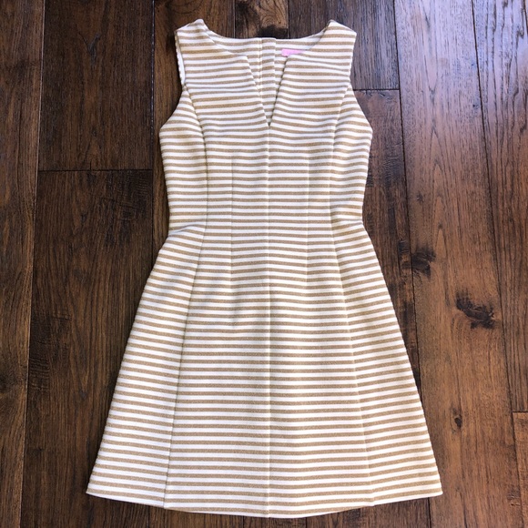 Lilly Pulitzer Brielle Gold/White Striped dress - Picture 3 of 8